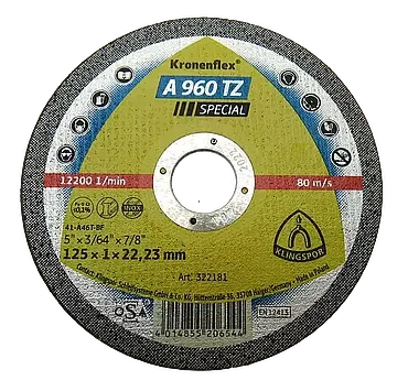 Круг відрізний 125x1,6x22,2 A 946 TZ SPECIAL Klingspor Kronenflex