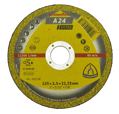 Відрізний круг 125x3,2х22,2 А 24 Extra Klingspor Kronenflex