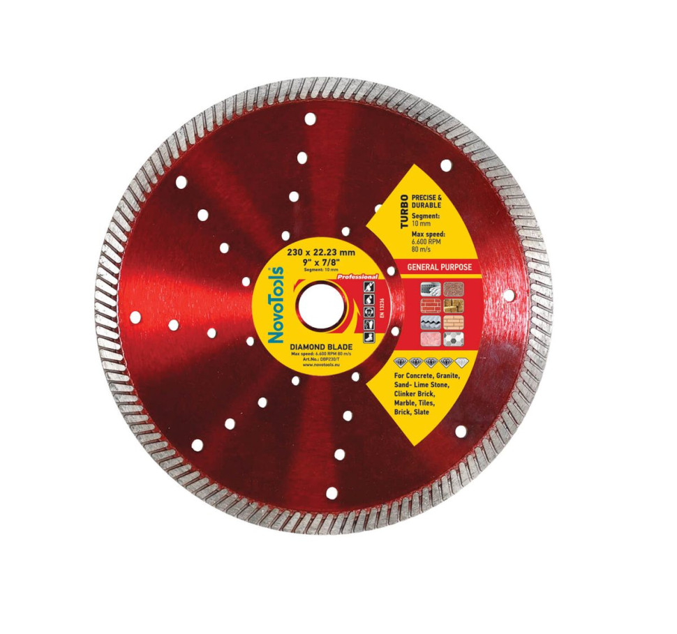 Диск алмазный NovoTools Profi 230х22,23 мм турбо