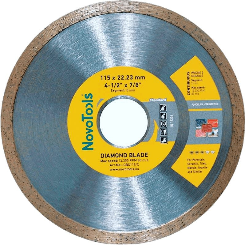 Диск алмазный NovoTools Standard 115х22,23 мм сплошной