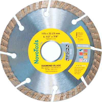 Диск алмазный NovoTools Standard 115х22,23 мм турбо