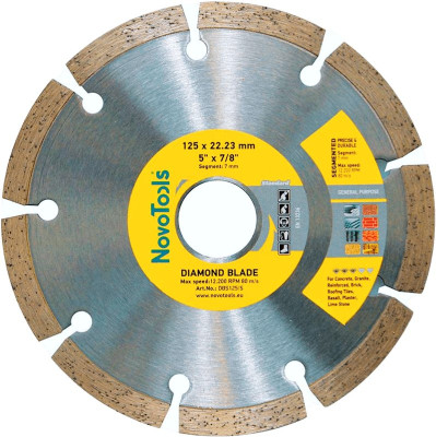 Диск алмазный NovoTools Standard 125х22,23 мм сегментный