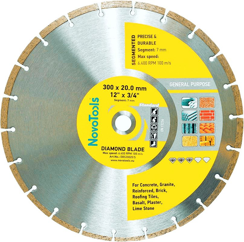 Диск алмазный NovoTools Standard 300х20 мм сегментный