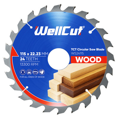 Пиляльний диск по дереву WellCut 115х22,23 мм, 24 зуби
