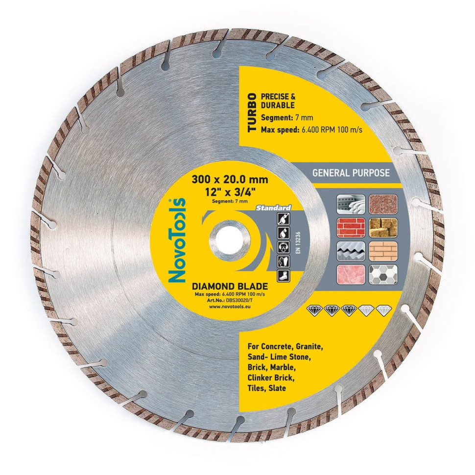 Диск алмазный NovoTools Standard 300х20 мм турбо