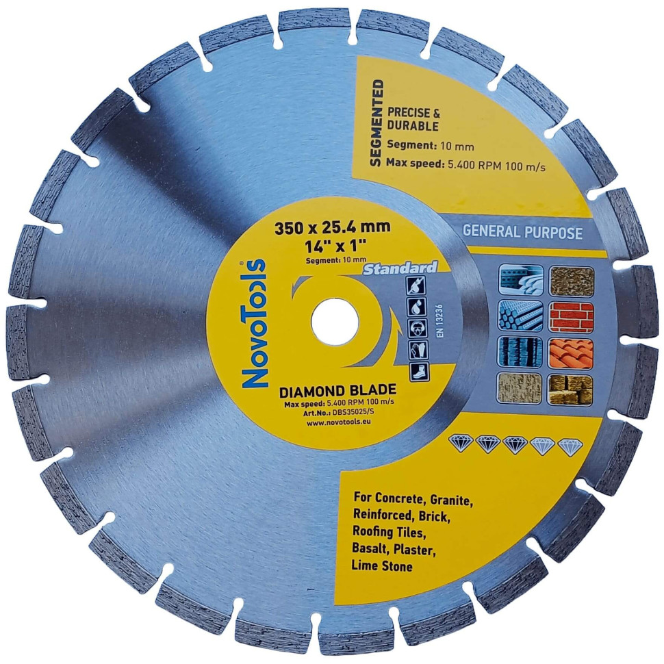 Диск алмазный NovoTools Standard 350х25,4 мм сегментный