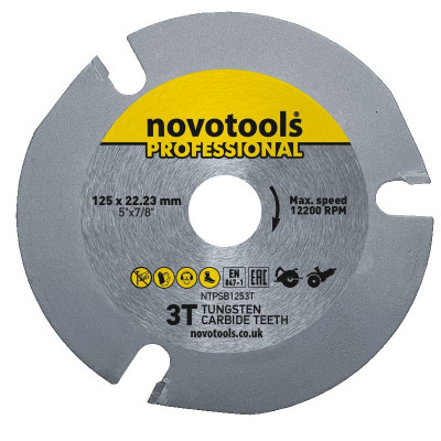 Пиляльний диск для болгарки NovoTools Professional 125х22,23 мм, 3 зуби