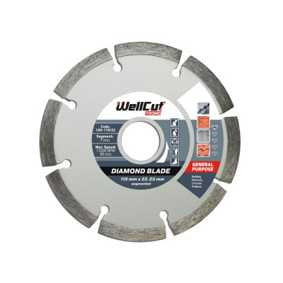 Диск алмазный WellCut 115х22,23 мм сегментный