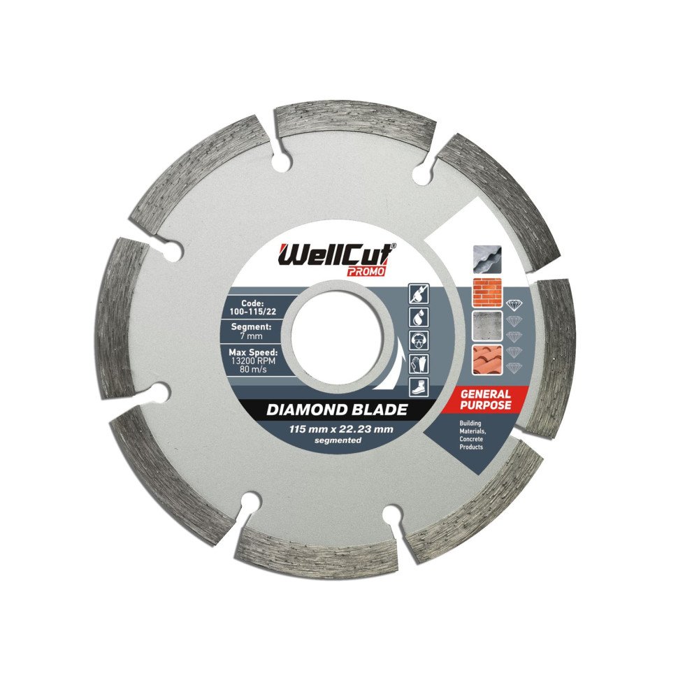 Диск алмазный WellCut 115х22,23 мм сегментный