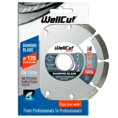 Диск алмазный WellCut 125х22,23 мм сегментный