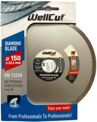 Диск алмазный WellCut 150х22,23 мм сплошной