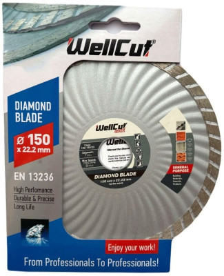 Диск алмазный WellCut 150х22,23 мм сегментный