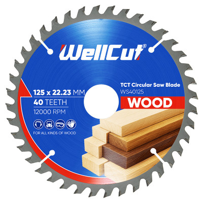 Пиляльний диск по дереву WellCut 125х22,23 мм, 40 зубів