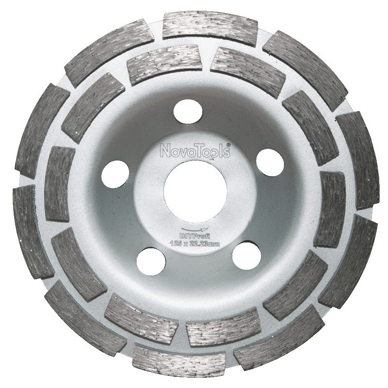 Чашка алмазная шлифовальная NovoTools 125х22,23 мм двухрядная