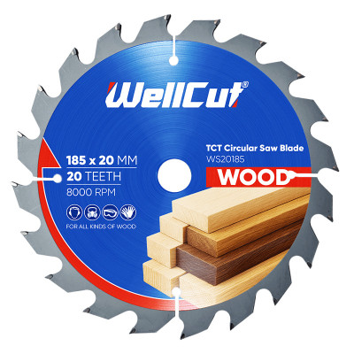 Пиляльний диск по дереву WellCut 185х20 мм, 20 зубів