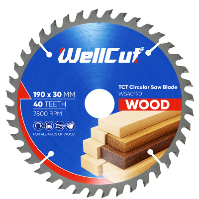 Пиляльний диск по дереву WellCut 190х30 мм, 40 зубів