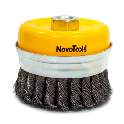 Щетка чашечная NovoTools 65 мм M14 с кольцом, витая проволока