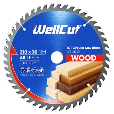 Пиляльний диск по дереву WellCut 210х30 мм, 48 зубів