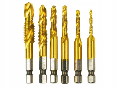 Мітчик - свердло (набір з 6 шт) М3, М4, М5, М6, М8, М10