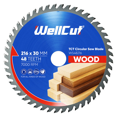 Пиляльний диск по дереву WellCut 216х30 мм, 48 зубів