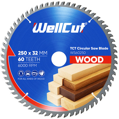Пиляльний диск по дереву WellCut 250х32 мм, 60 зубів