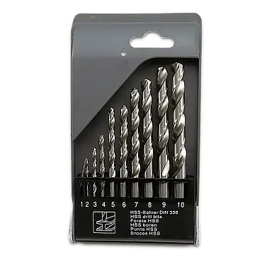 Набір свердел по металу 1-10 мм 10 шт HSS-G
