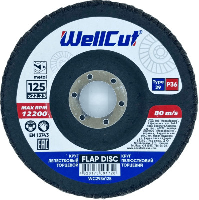 Круг лепестковый торцевой WellCut 29 125х22,23 мм P36