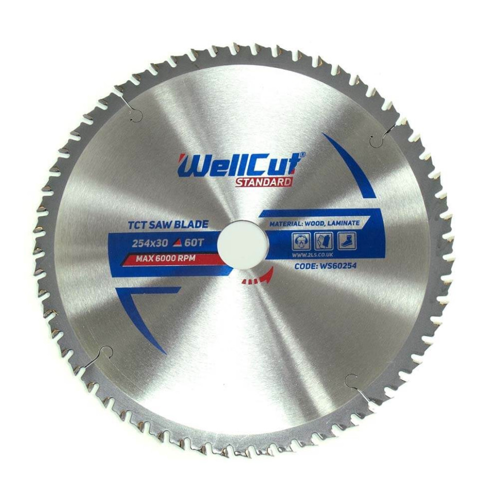 Пиляльний диск по дереву WellCut 254х30 мм, 60 зубів, для ламінату