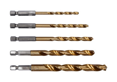 Набір свердел по металу з шестигранним хвостовиком 1/4 YATO HSS-TiN 4-10 мм 5 шт