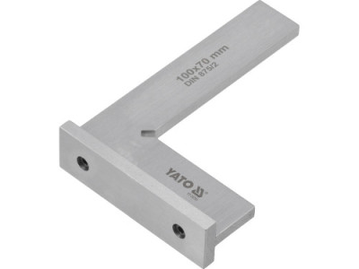 Кутник слюсарний 90° YATO з широкою основою, 100 х 70 мм [100]