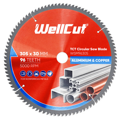Пиляльний диск по алюмінію та міді WellCut 305х30 мм, 96 зубів