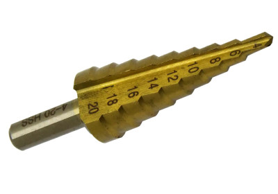 Свердло ступінчасте 4-20 (4-6-8-10-12-14-16-18-20) HSS TiN .хв.8мм