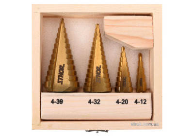 Свердла конічні ступінчасті по металу 4-39 мм HSS 4 шт